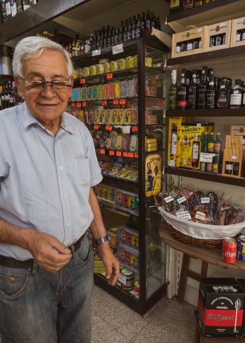 Pinto and a selection of cured meats such as salpicão, choriço, mouras and presunto Mercearia do Galo grocery in Porto