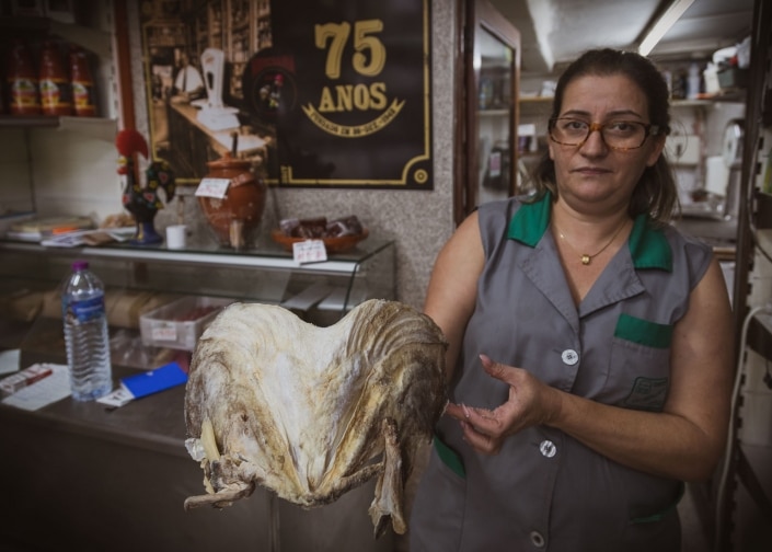 A speciality of the house – codfish cheeks and jowls Mercearia do Galo grocery in Porto