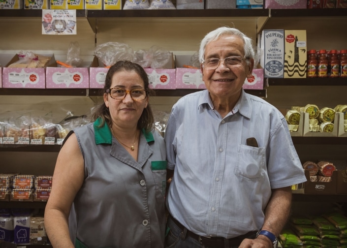 Pinto and colleague Mercearia do Galo grocery in Porto
